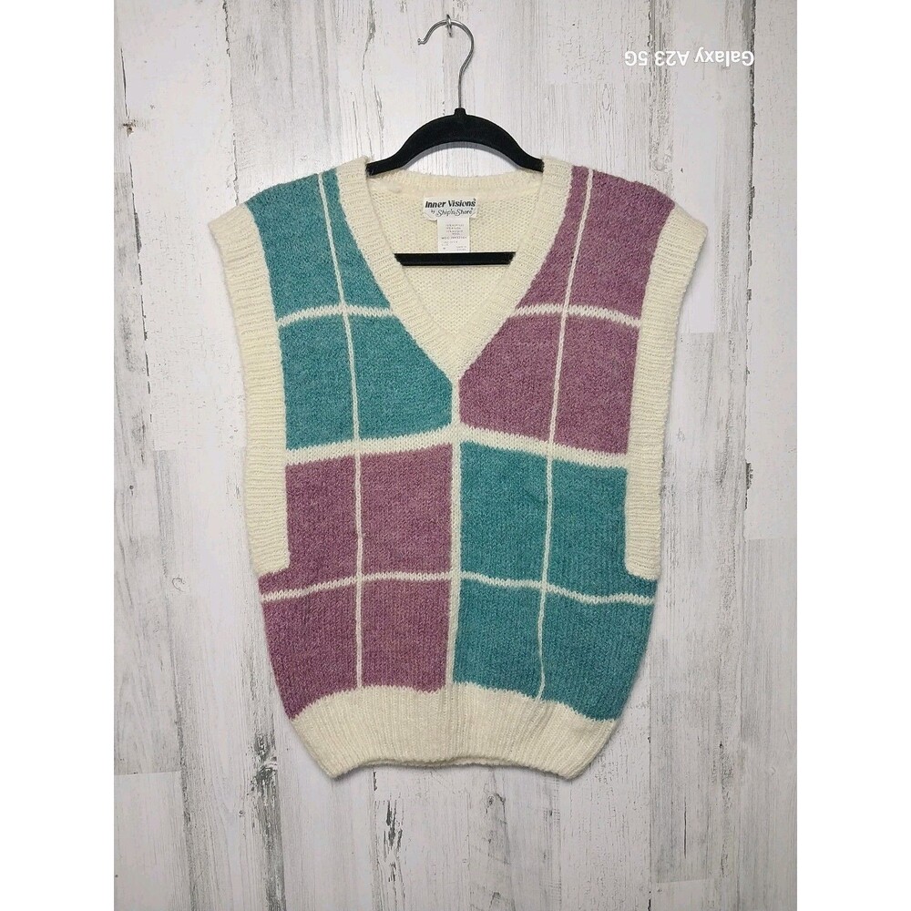 Vintage Inner Visions Mohair Blend Sweater Vest Women's Medium